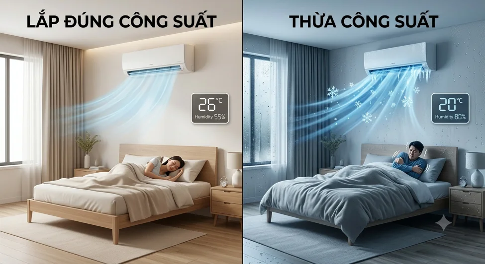 Máy lạnh công suất lớn chưa chắc đã mang lại cảm giác dễ chịu: Vì sao?