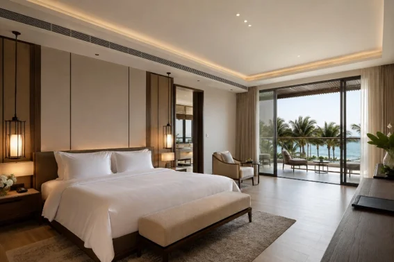 Hệ thống máy lạnh giấu trần nối ống gió sang trọng cho phòng khách sạn 5 sao