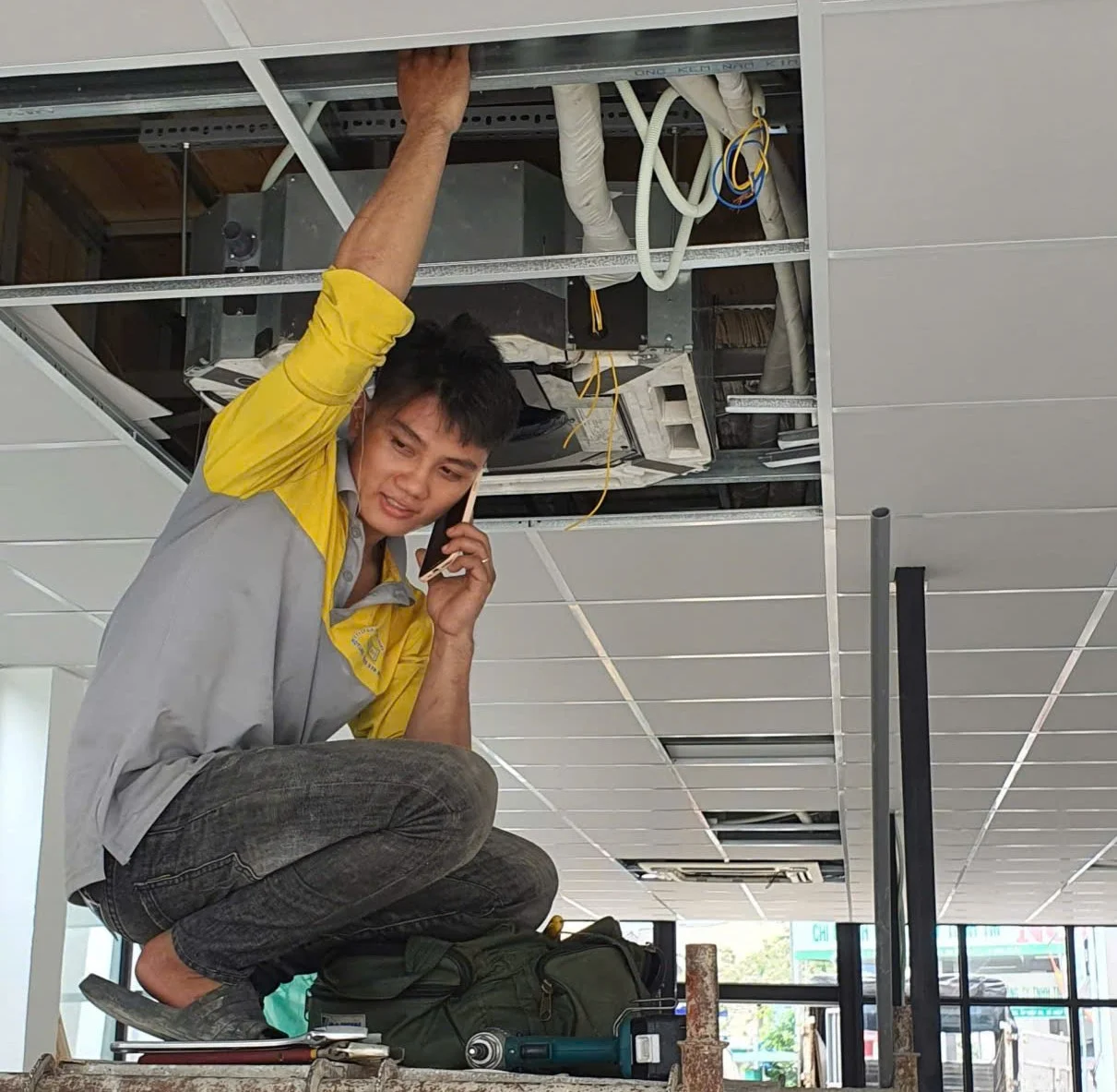 Điện máy ELC hoàn thành hệ thống máy lạnh âm trần Cassette Daikin Inverter cho cơ sở kinh doanh trà sữa tại Tây Ninh